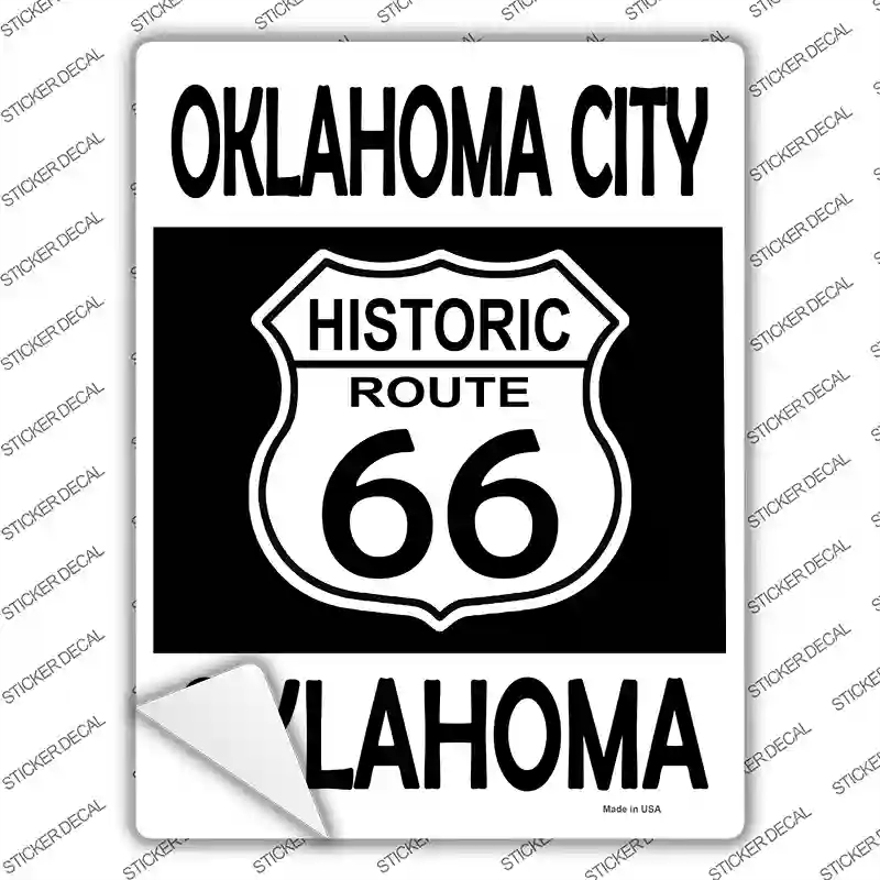 P-2784s-S Oklahoma City Oklahoma Historic Route 66 Novelty Rectangle Sticker Decal - Small