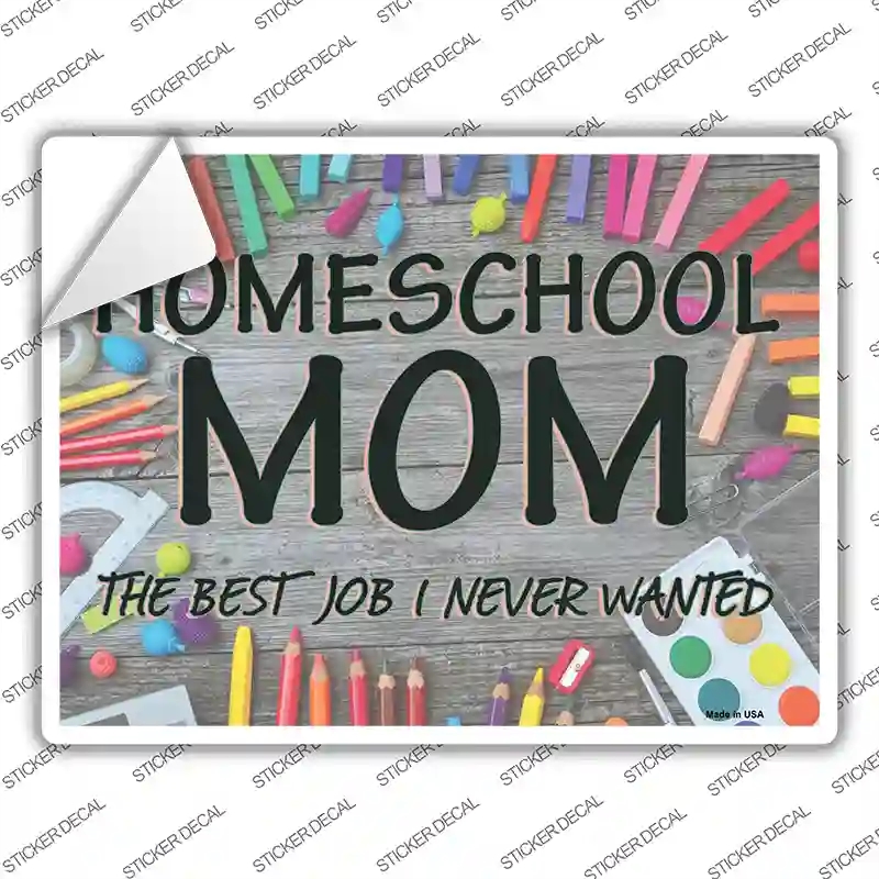 P-2890s-S Homeschool Mom Novelty Rectangle Sticker Decal - Small