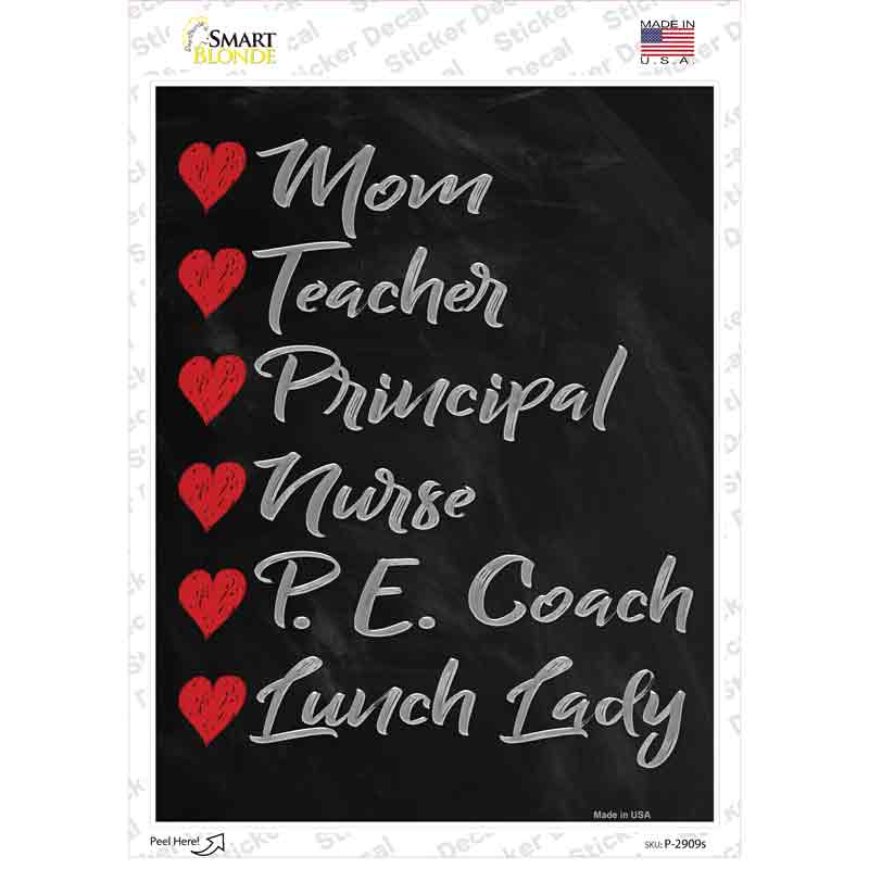 P-2909s-M Love Education Novelty Rectangle Sticker Decal - Medium