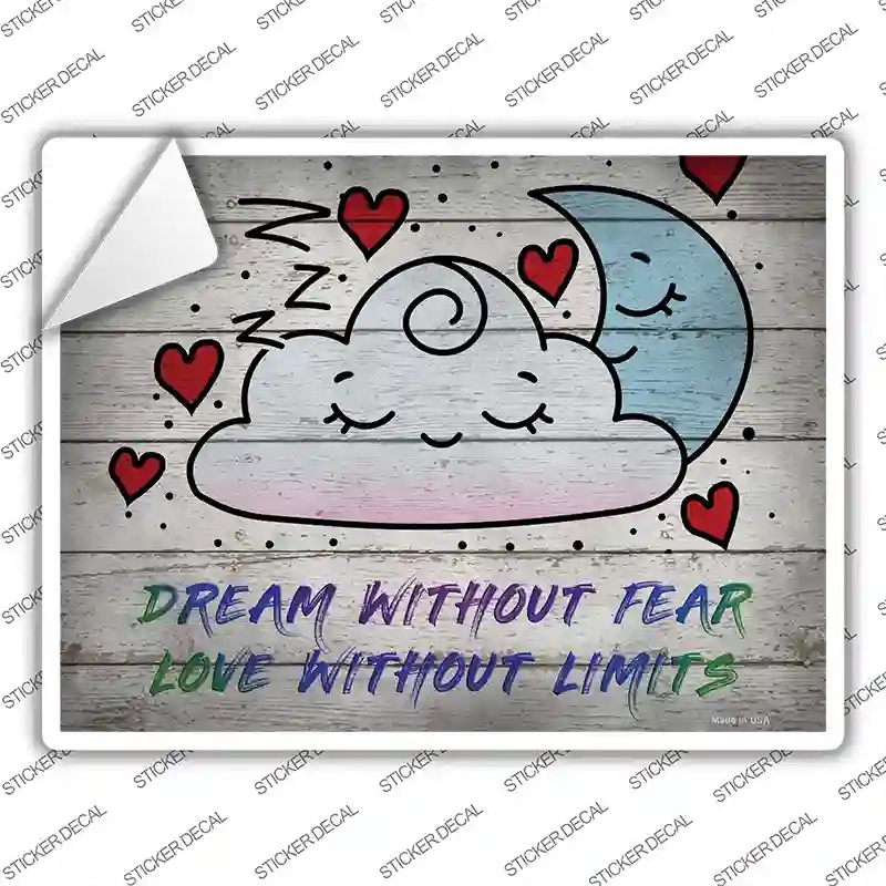 P-2951s-S Dream Without Fear Novelty Rectangle Sticker Decal - Small