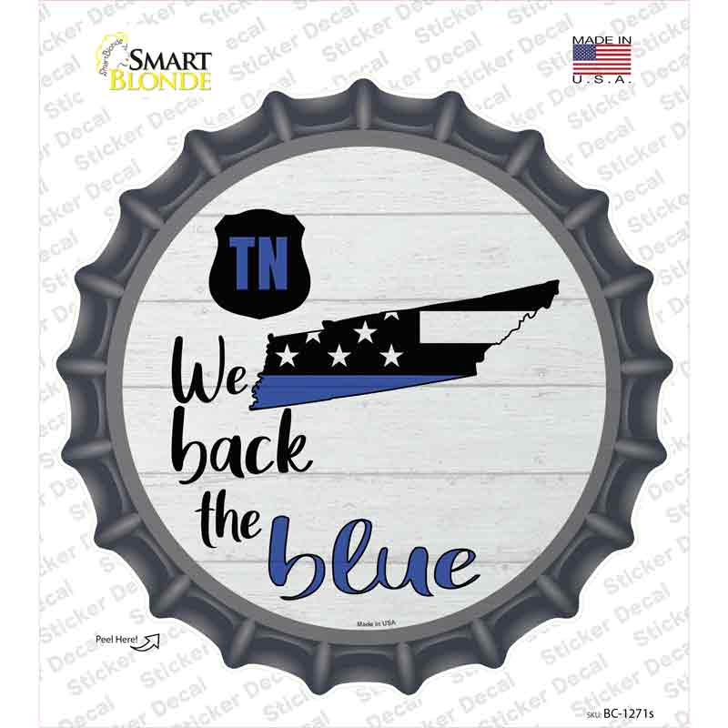 BC-1271s-M Tennessee Back the Blue Novelty Bottle Cap Sticker Decal - Medium