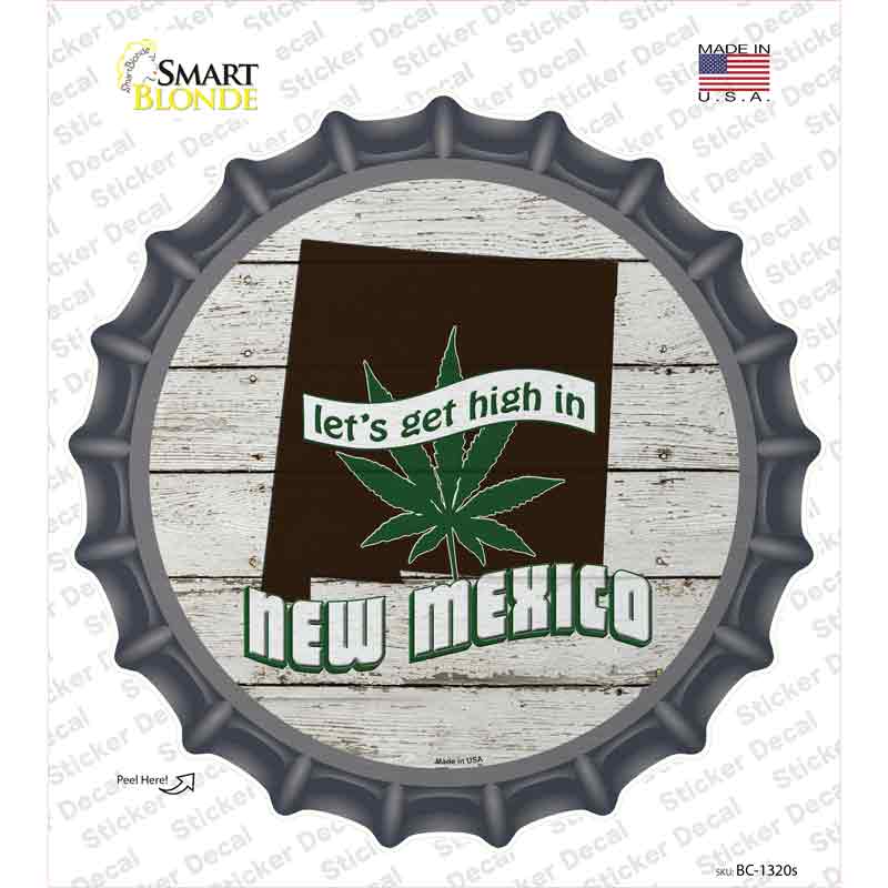 BC-1320s-M Lets Get High in   Mexico Novelty Bottle Cap Sticker Decal - Medium