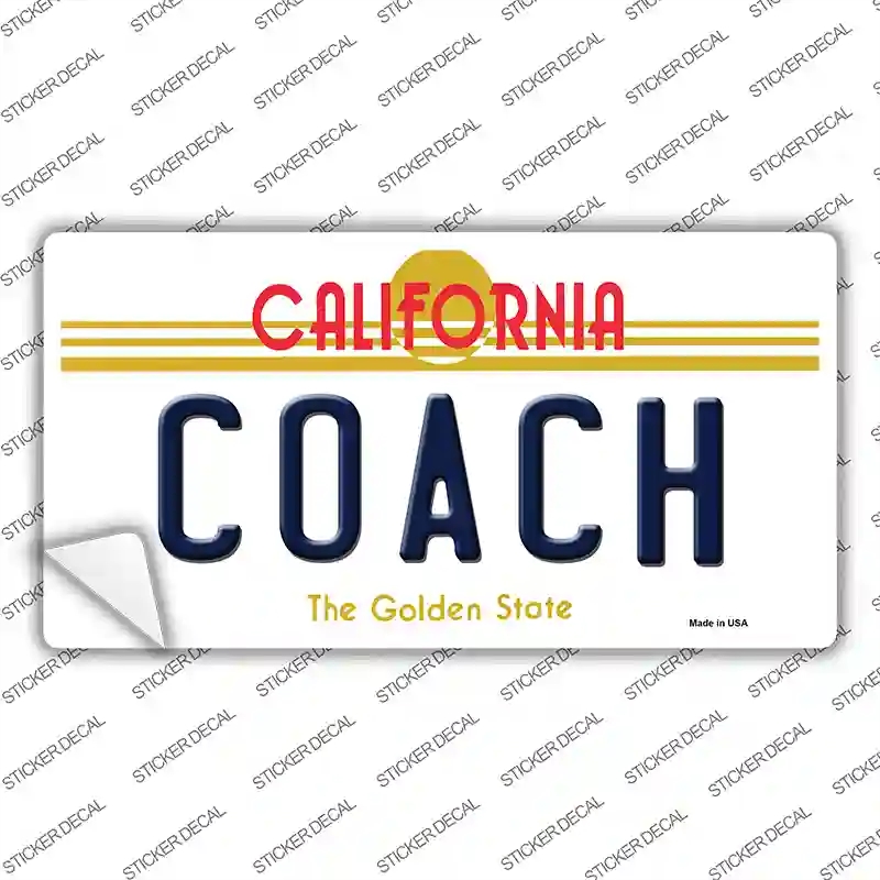 LP-6858s-L Coach California Novelty Sticker Decal - Large