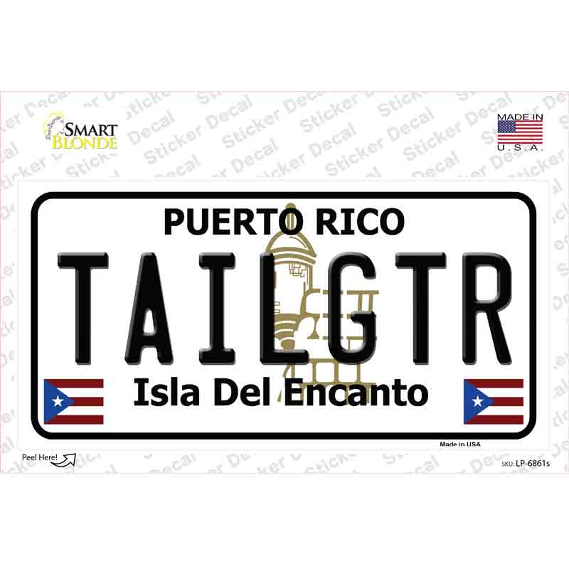 LP-6861s-M Tailgater Puerto Rico Novelty Sticker Decal - Medium