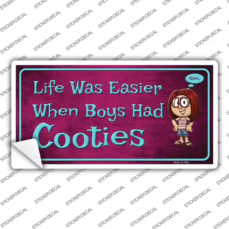 LP-6896s-L When Boys Had Cooties Novelty Sticker Decal - Large