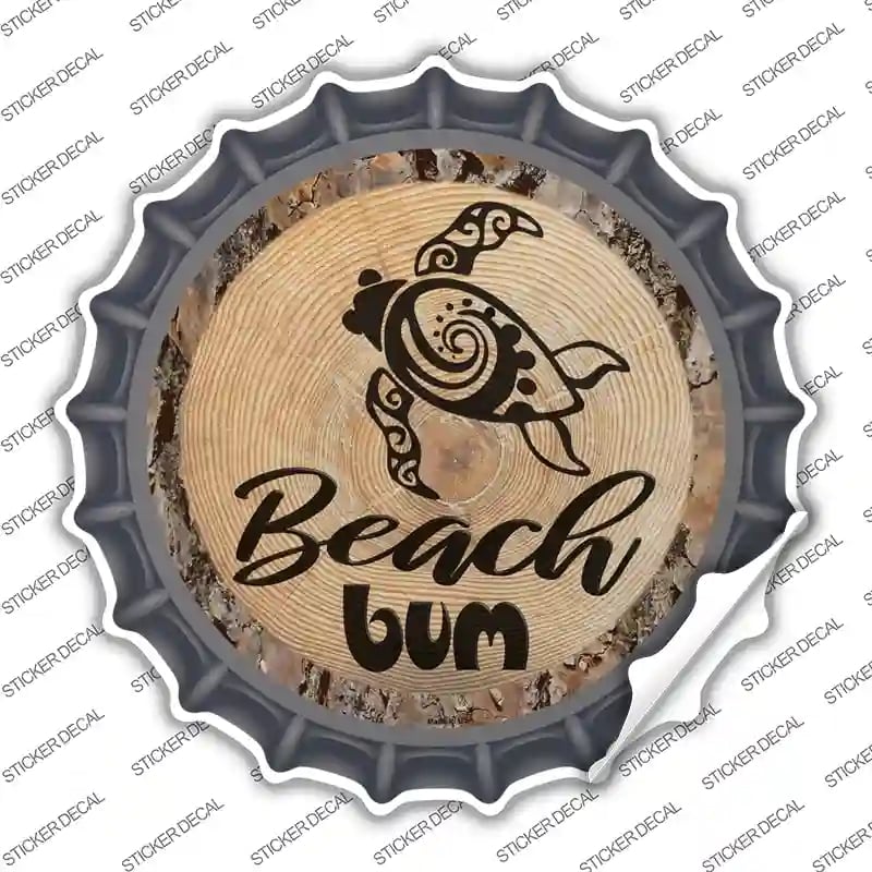 BC-1378s-XL Beach Bum Seaturtle Novelty Bottle Cap Sticker Decal - Extra Large