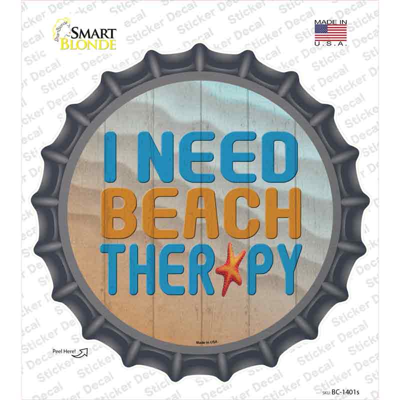 BC-1401s-M I Need Beach Therapy Novelty Bottle Cap Sticker Decal - Medium