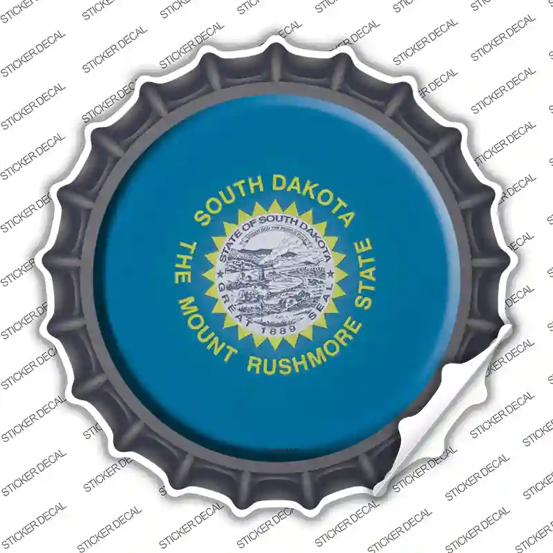 BC-140s-S South Dakota State Flag Novelty Bottle Cap Sticker Decal - Small