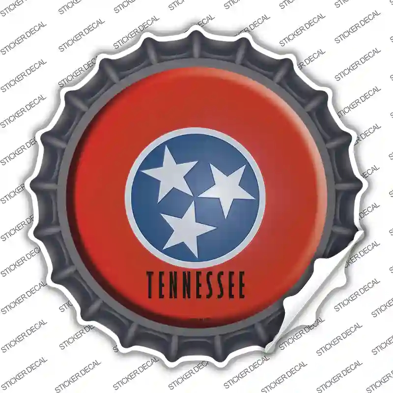 BC-141s-L Tennessee State Flag Novelty Bottle Cap Sticker Decal - Large