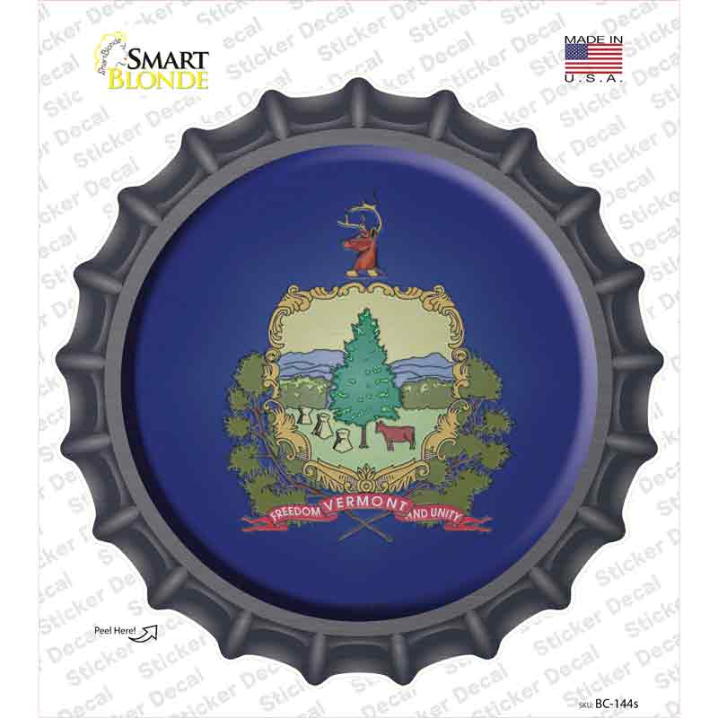 BC-144s-M Vermont State Flag Novelty Bottle Cap Sticker Decal - Medium