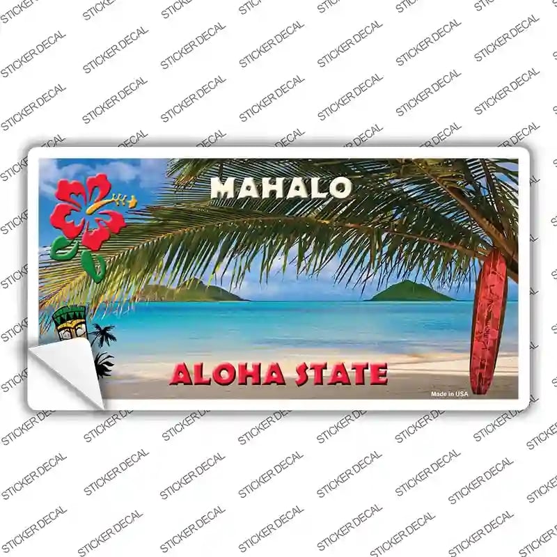 LP-7809s-L Blank Mahalo Hawaii State Novelty Sticker Decal - Large