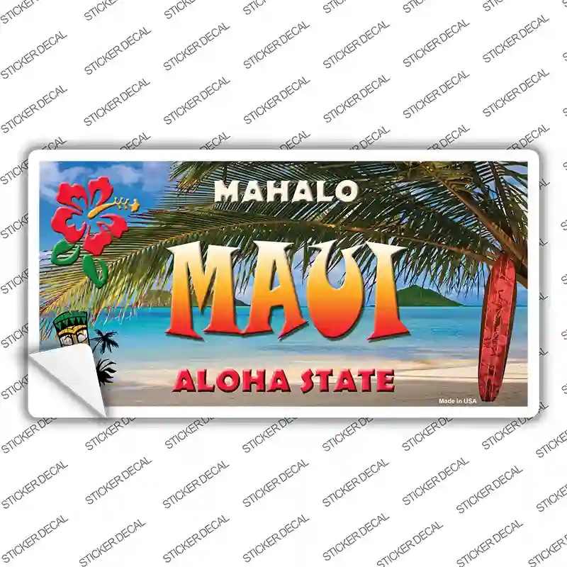 LP-7812s-L Maui Hawaii State Novelty Sticker Decal - Large