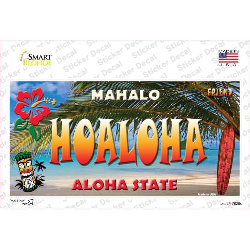 LP-7828s-M Hoaloha Hawaii State Novelty Sticker Decal - Medium