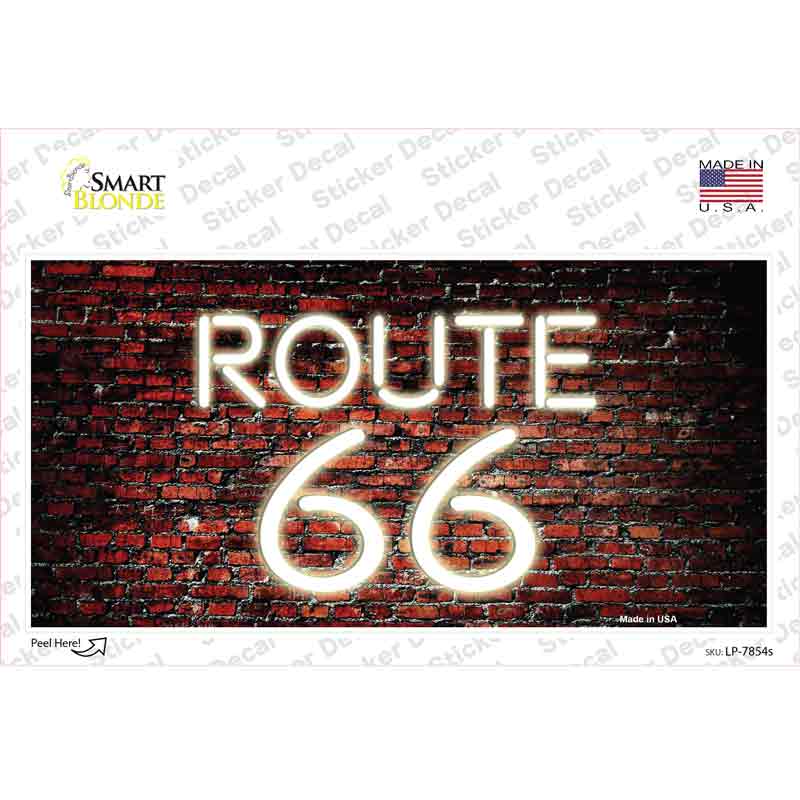 LP-7854s-M Route 66 Neon Brick Novelty Sticker Decal - Medium