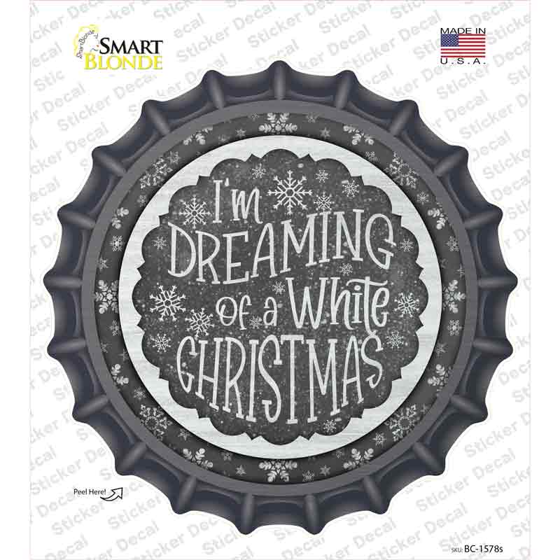 BC-1578s-M Dreaming of A White Christmas Novelty Bottle Cap Sticker Decal - Medium