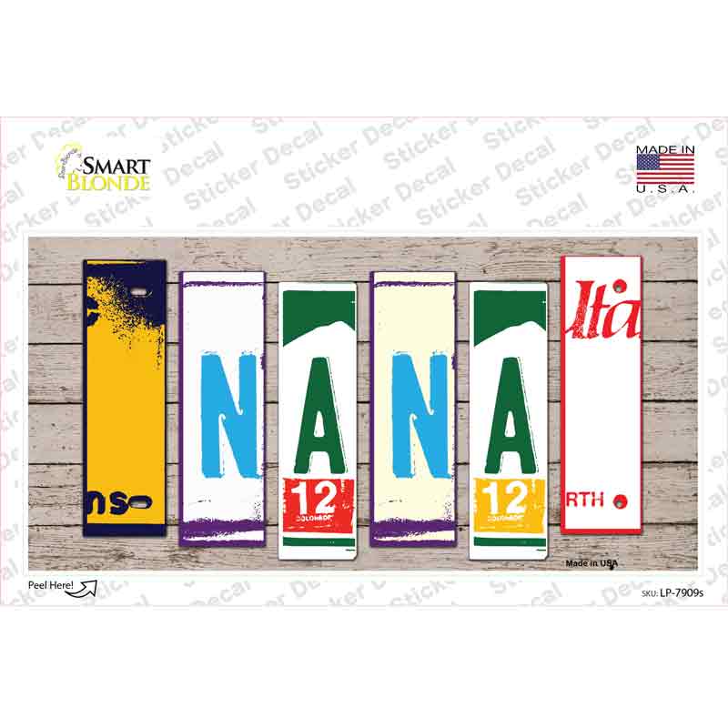 LP-7909s-M Nana Wood Art Novelty Sticker Decal - Medium