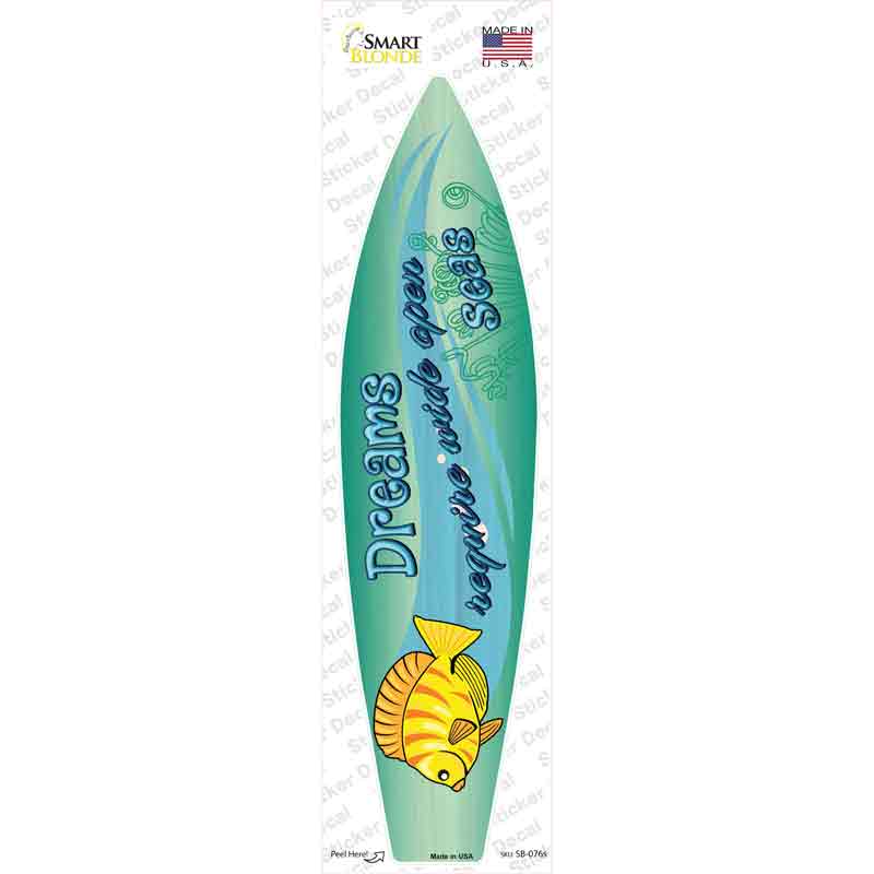 SB-076s-M Dreams Novelty Surfboard Sticker Decal - Medium