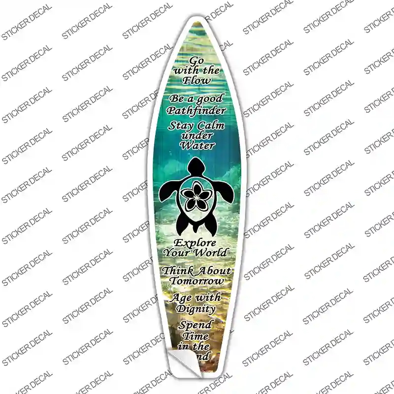 SB-082s-S Sea Turtle Under Water Novelty Surfboard Sticker Decal - Small