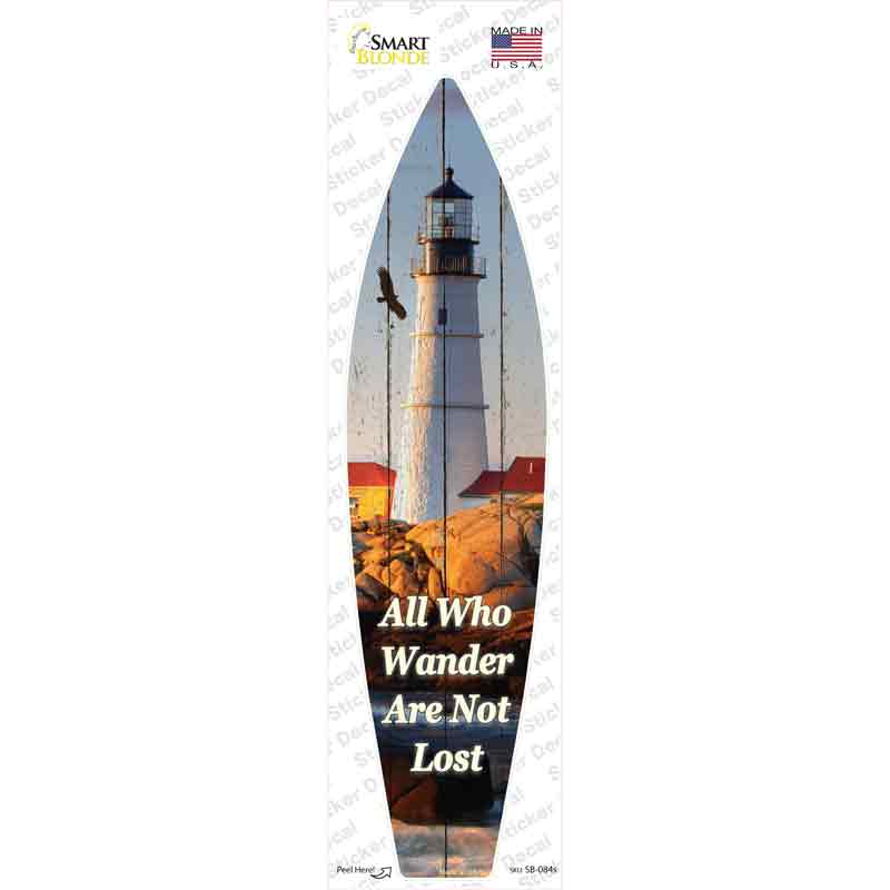 SB-084s-M All Who Wander Not Lost Novelty Surfboard Sticker Decal - Medium
