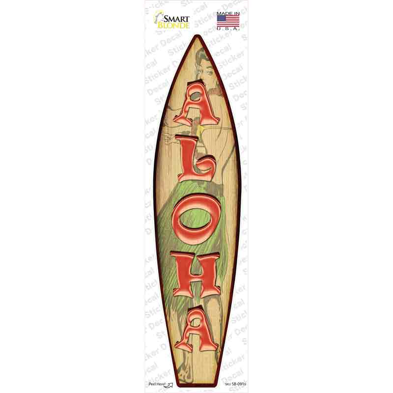 SB-091s-M Aloha Novelty Surfboard Sticker Decal - Medium