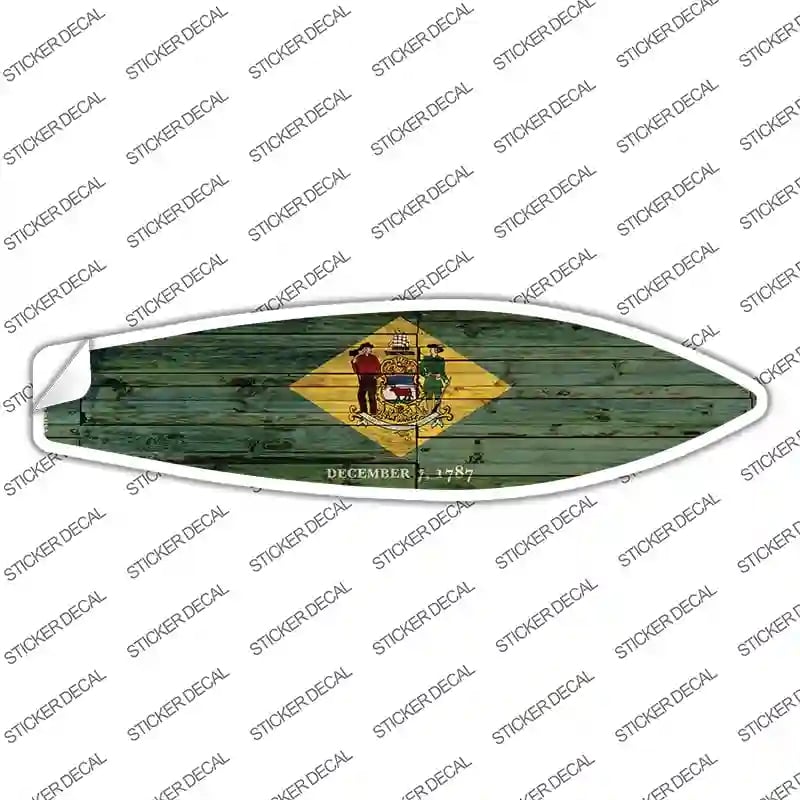 SB-107s-S Delaware State Flag Novelty Surfboard Sticker Decal - Small