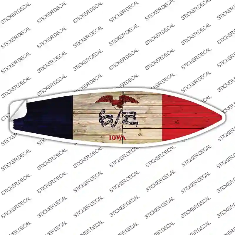 SB-114s-S Iowa State Flag Novelty Surfboard Sticker Decal - Small