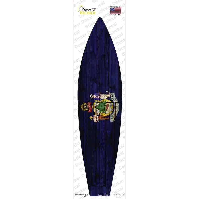 SB-118s-M Maine State Flag Novelty Surfboard Sticker Decal - Medium