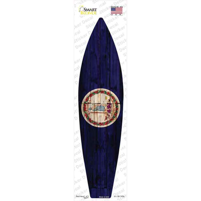 SB-145s-M Virginia State Flag Novelty Surfboard Sticker Decal - Medium