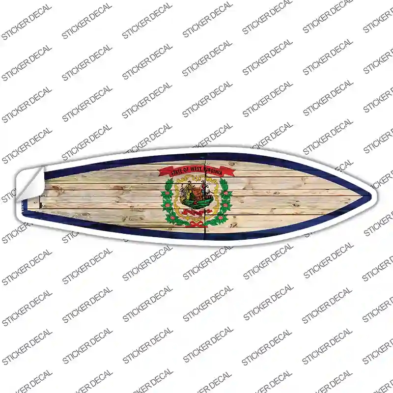 SB-147s-L West Virginia State Flag Novelty Surfboard Sticker Decal - Large