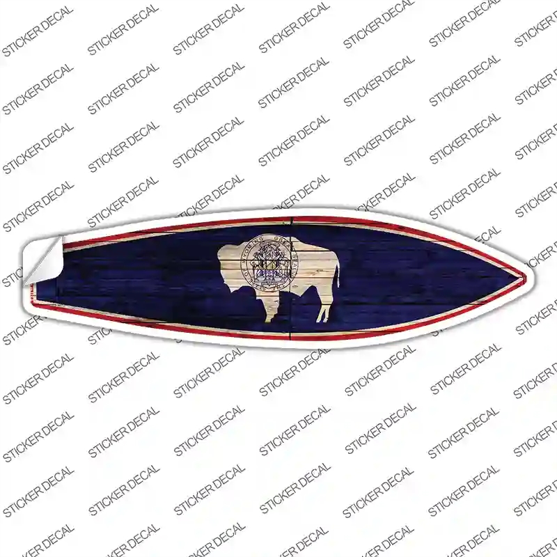 SB-149s-S Wyoming State Flag Novelty Surfboard Sticker Decal - Small