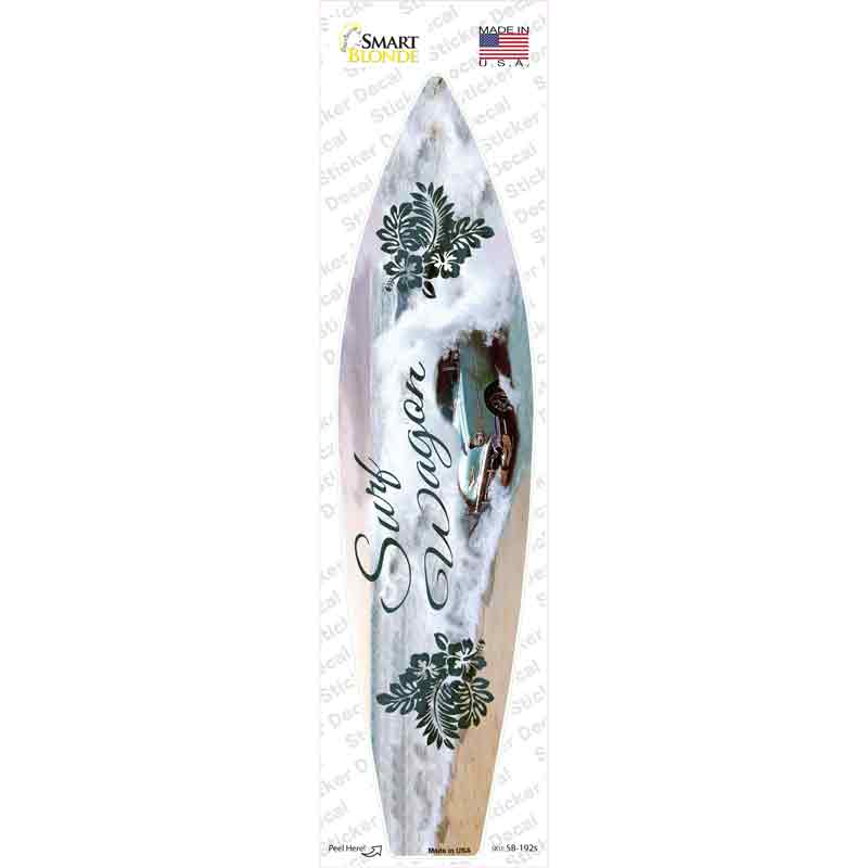 SB-192s-M Surf Wagon Novelty Surfboard Sticker Decal - Medium
