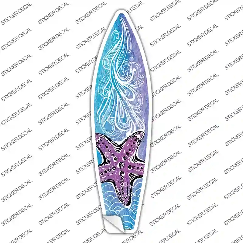 SB-204s-S Starfish on Water Novelty Surfboard Sticker Decal - Small