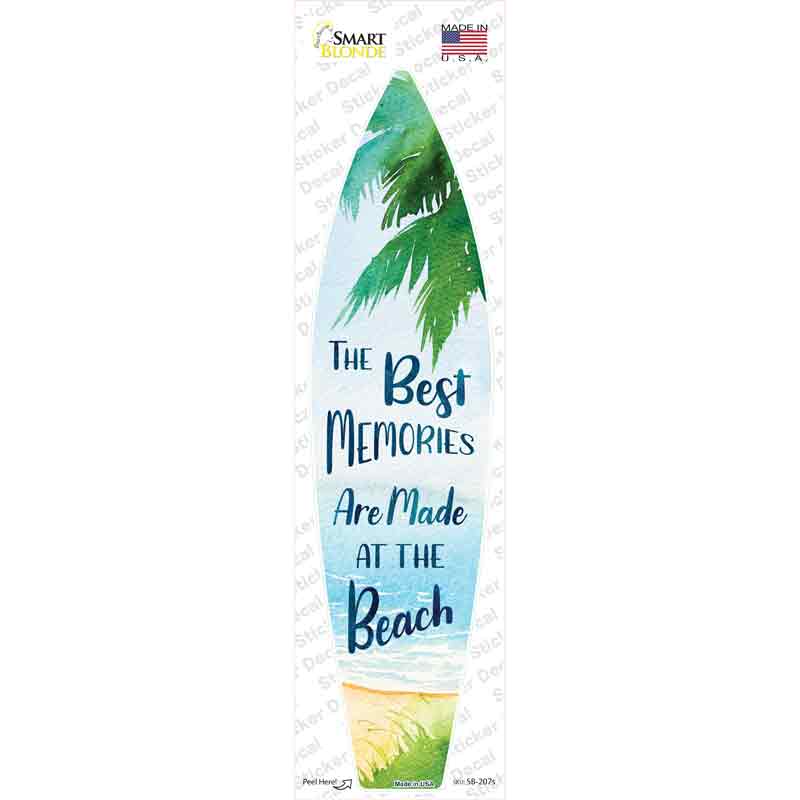 SB-207s-M Best Memories At the Beach Novelty Surfboard Sticker Decal - Medium