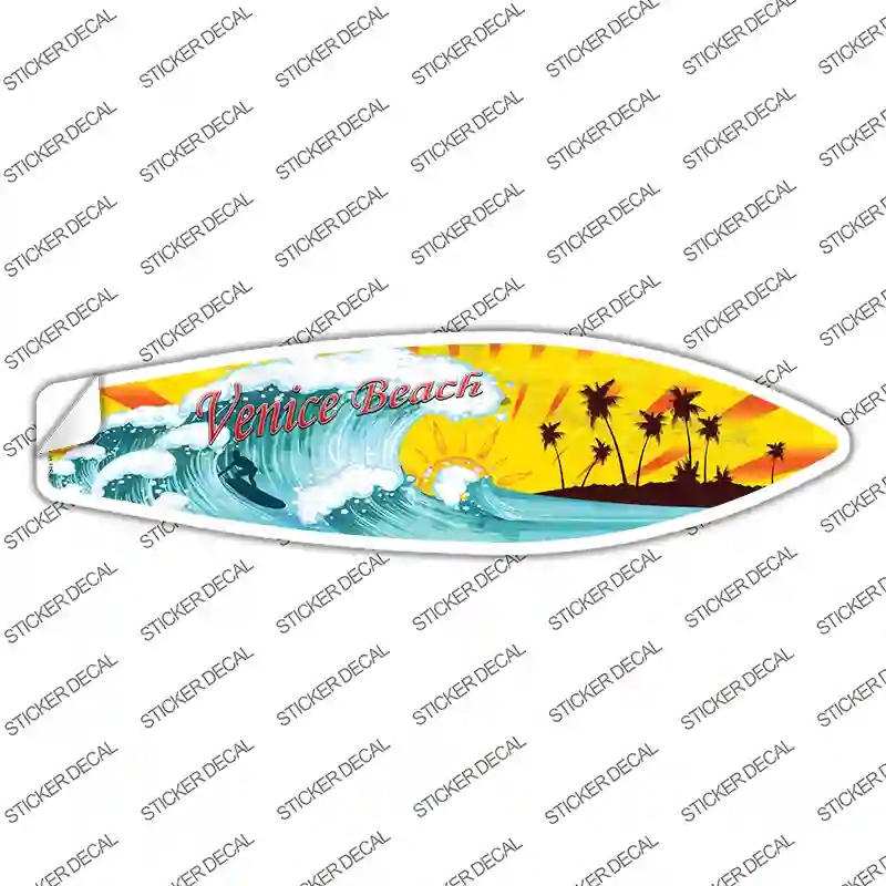 SB-216s-L Venice Beach Novelty Surfboard Sticker Decal - Large