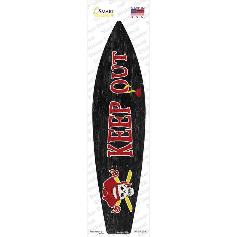 SB-219s-M Keep Out Novelty Surfboard Sticker Decal - Medium