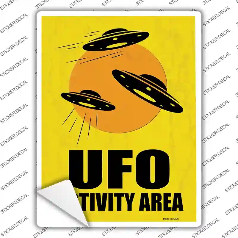 P-4119s-L UFO Activity Area Novelty Rectangle Sticker Decal - Large