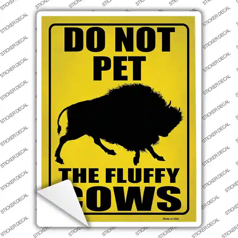 P-4156s-XL Do Not Pet Bison Novelty Rectangle Sticker Decal - Extra Large