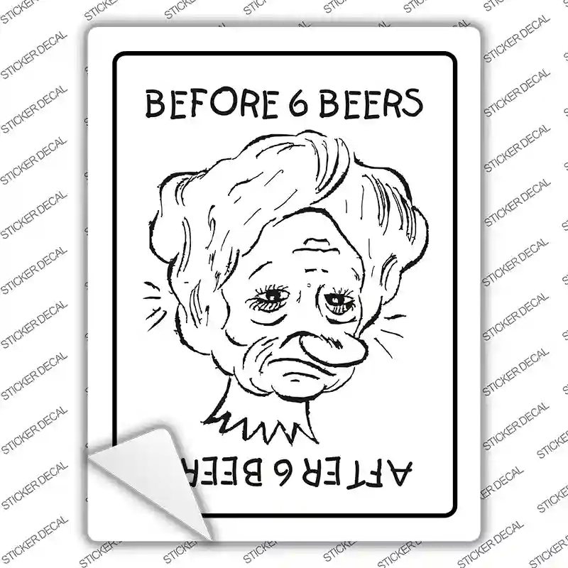 P-882s-XL Before & After Novelty Rectangle Sticker Decal - Extra Large