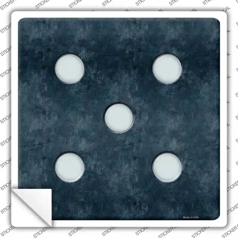 SQ-095s-S Dice Roll 5 Novelty Square Sticker Decal - Small