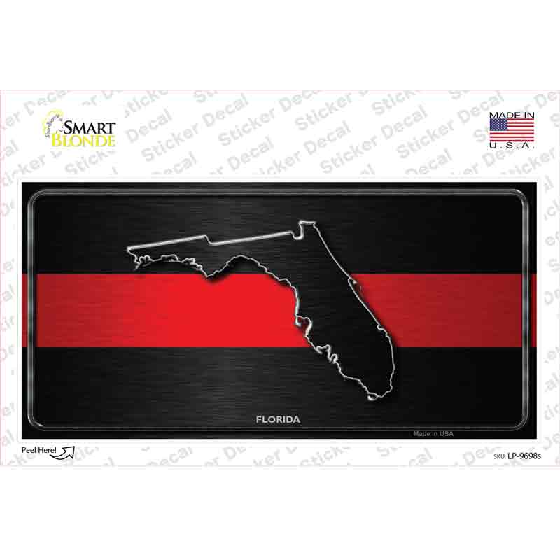 LP-9698s-M Florida Thin Red Line Novelty Sticker Decal - Medium