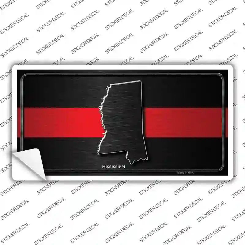 LP-9713s-L Mississippi Thin Red Line Novelty Sticker Decal - Large
