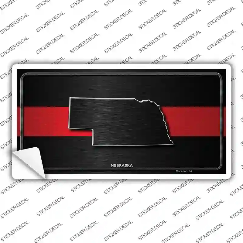 LP-9716s-S Nebraska Thin Red Line Novelty Sticker Decal - Small
