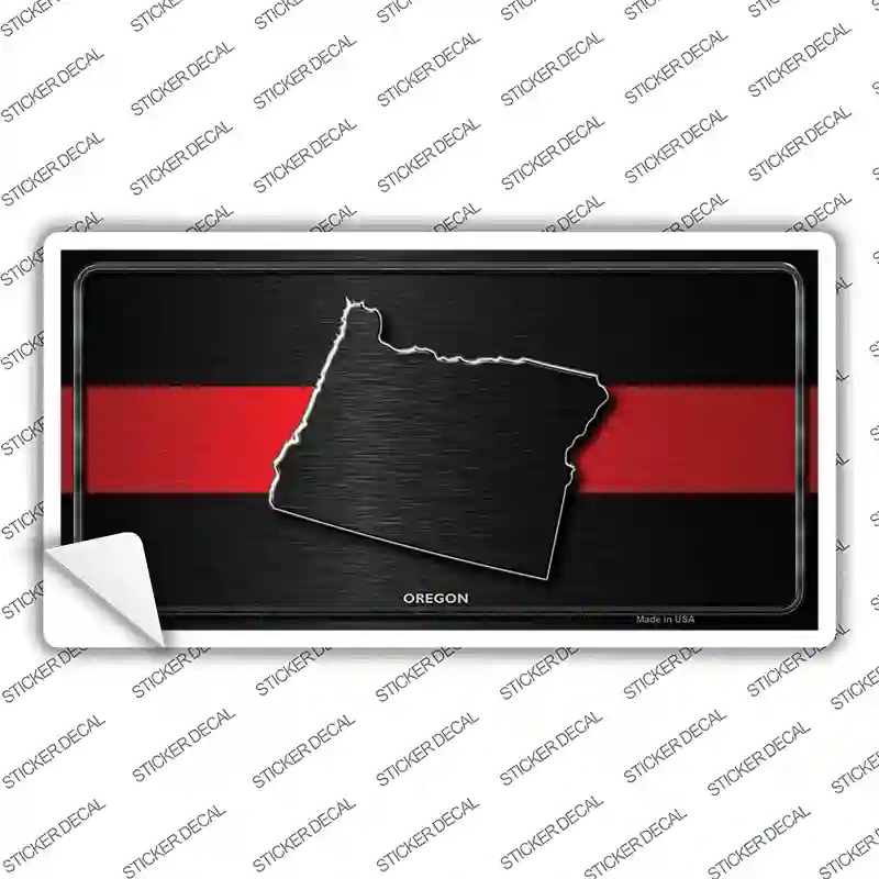LP-9726s-L Oregon Thin Red Line Novelty Sticker Decal - Large