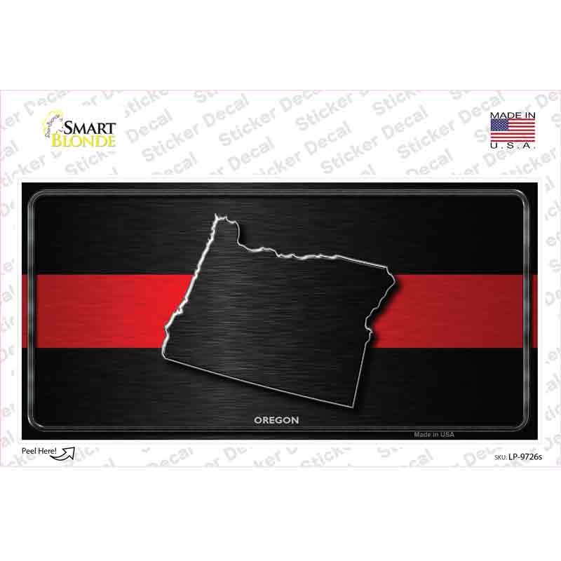LP-9726s-M Oregon Thin Red Line Novelty Sticker Decal - Medium