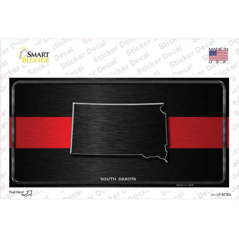 LP-9730s-M South Dakota Thin Red Line Novelty Sticker Decal - Medium