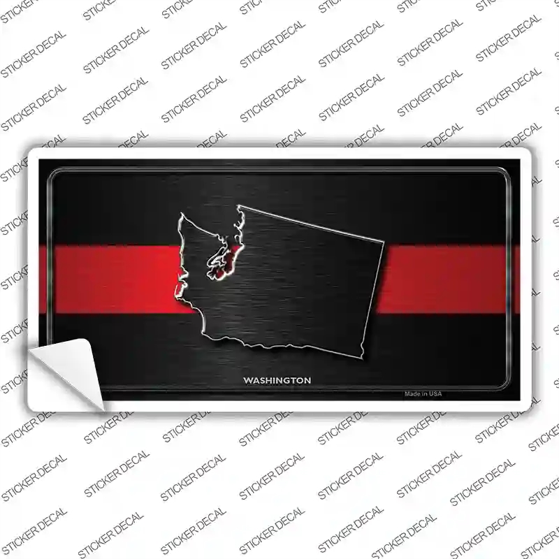 LP-9736s-S Washington Thin Red Line Novelty Sticker Decal - Small