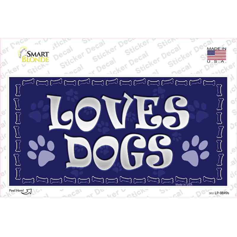 LP-9849s-M Loves Dogs Novelty Sticker Decal - Medium