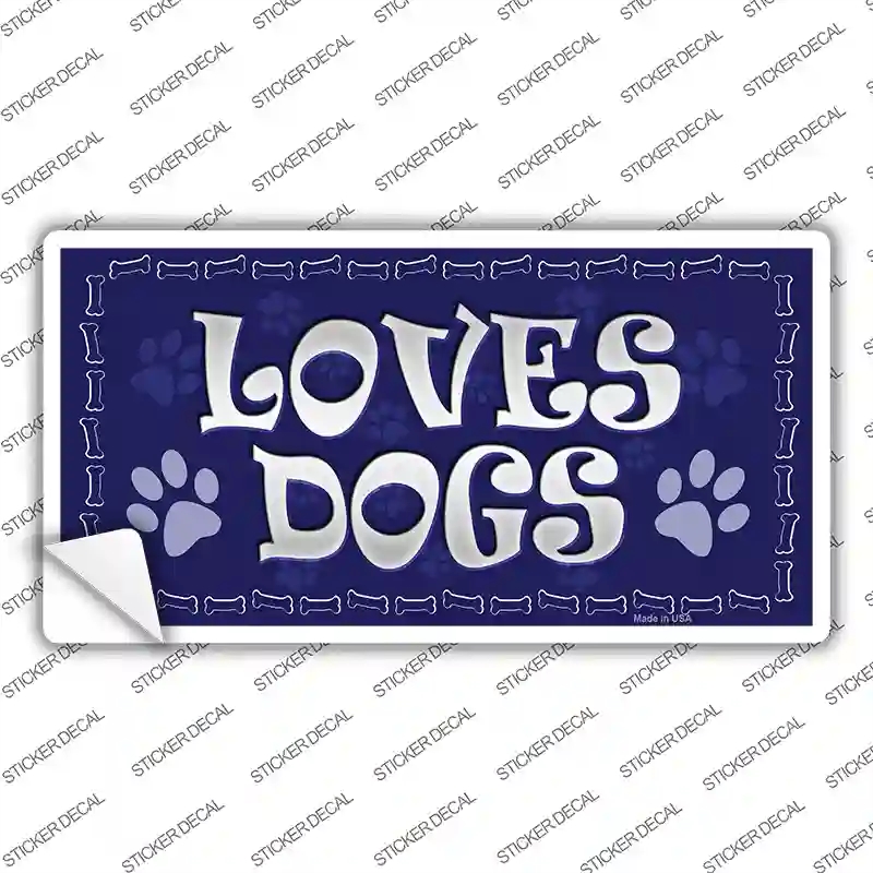 LP-9849s-S Loves Dogs Novelty Sticker Decal - Small