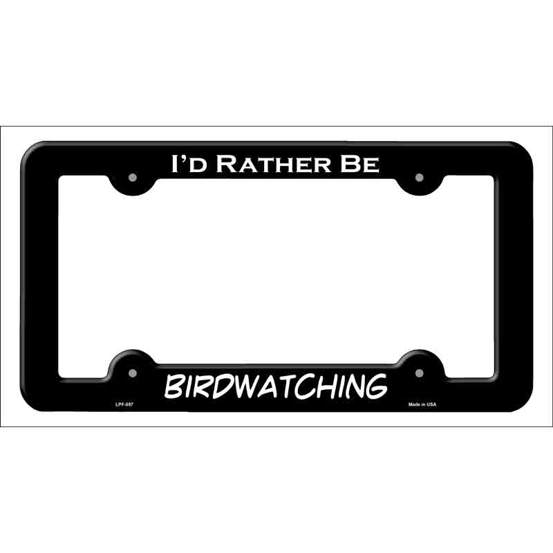 LPF-057b 12 x 6 in. Birdwatching Novelty Metal License Plate Frame, Black