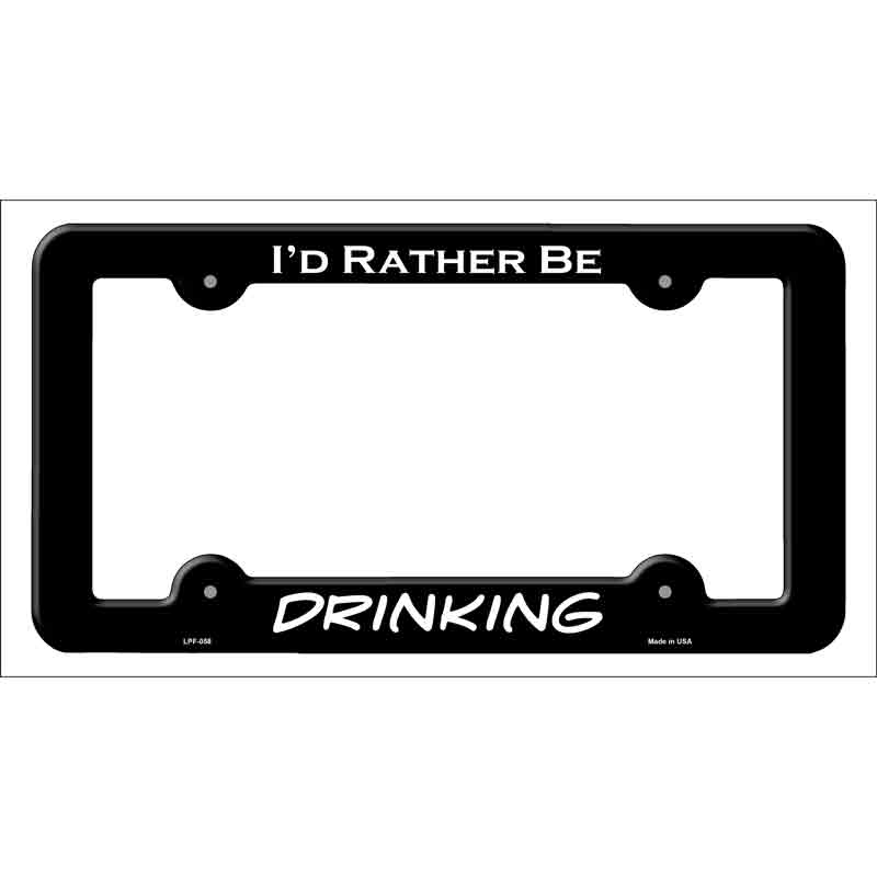 LPF-058b 12 x 6 in. Drinking Novelty Metal License Plate Frame, Black